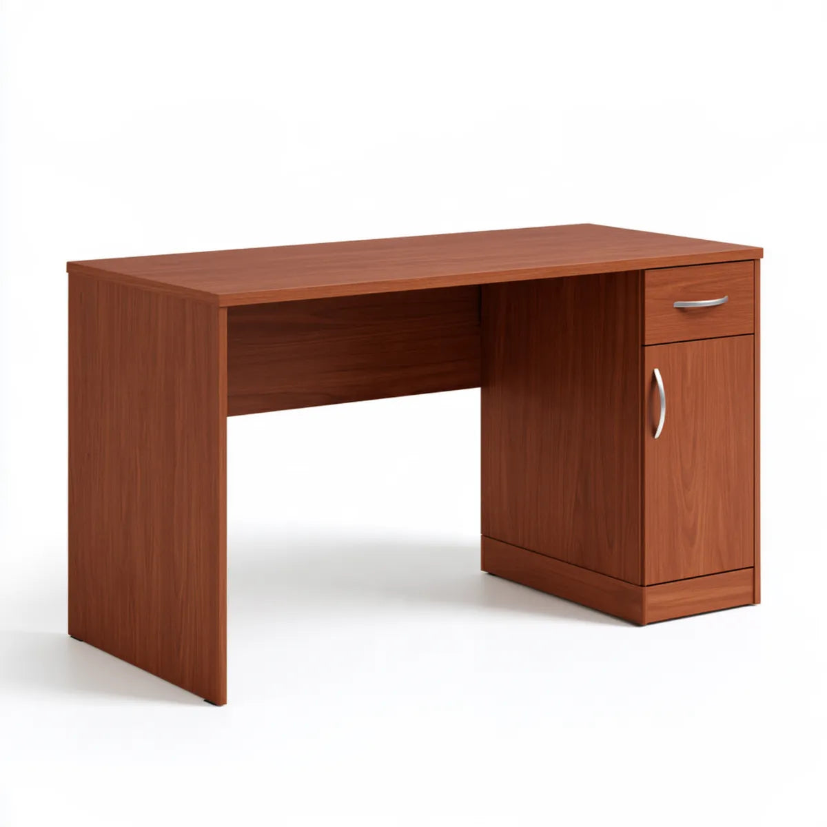 Brown Engineered Wood Computer Desk with Drawer and Cabinet, 47.2 x 23.6 x 29.5 in