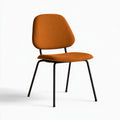 Armless Upholstered Office Chair, 20.5 in W x 23 in D x 31.5 in H, Brown Polyester Boucle with Black Metal Frame