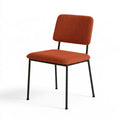 Upholstered Office Side Chair, 22 x 22 x 32 in, Rust Orange Boucle Fabric, Black Steel Legs