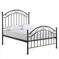 Queen Metal Bed Frame, 63 x 83 x 49 in, Black Powder-Coated Steel Curved Arch Design